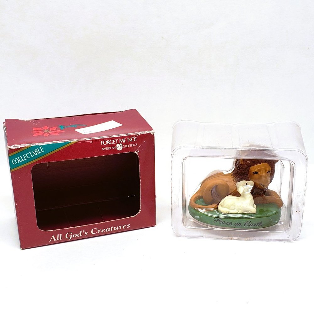 Vintage 1994 American Greetings Christmas Ornament All Gods Creatures Lion Lamb